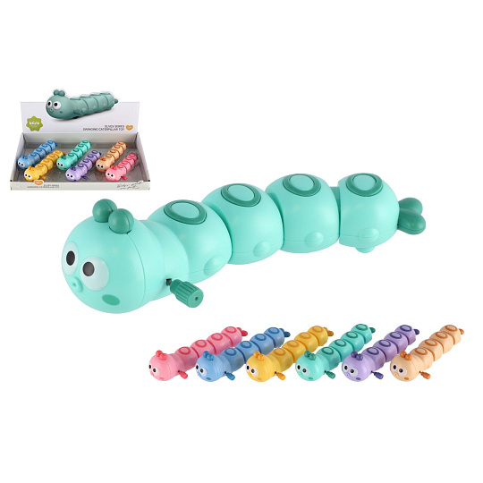 Teddies Červík/housenka vrtící plast 15cm na klíček 6 barev Teddies Červík/housenka vrtící plast 15cm na klíček 6 barev