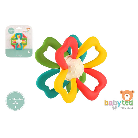 Točáček kytka babyted silikon/plast 9,5x5cm na kartě 0m+ Točáček kytka babyted silikon/plast 9,5x5cm na kartě 0m+