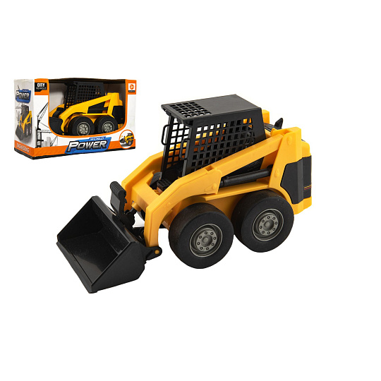 Teddies Stavební stroj nakladač plast 23cm na setrvačník v krabici 25x16x11cm