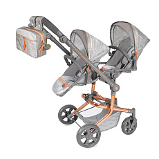 Rappa DeCuevas 90877 Skládací kočárek pro dvojčata panenky s batůžkem CITY X - 91 cm Rappa DeCuevas 90877 Skládací kočárek pro dvojčata panenky s batůžkem CITY X - 91 cm