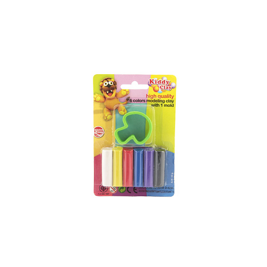 Teddies Modelína/Plastelína Nara 50g 6 ks s vykrajovátkem na kartě 9,5x14cm