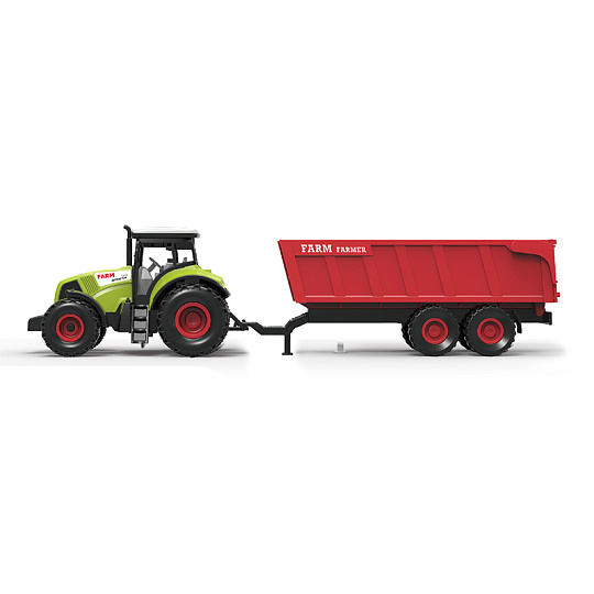 Rappa Traktor plastový se zvukem a světlem s červenou vlečkou Rappa Traktor plastový se zvukem a světlem s červenou vlečkou