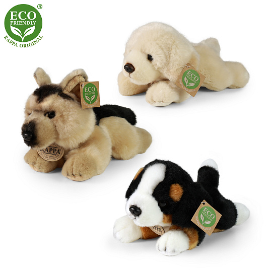 Rappa Plyšový pes ležící 18 cm 3 druhy ECO-FRIENDLY