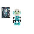 Robot ECHO opakující věty kovový 12cm modrý na baterie se zvukem se světlem v krabičce 10,5x15x5,5cm
