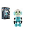 Robot ECHO opakující věty kovový 12cm modrý na baterie se zvukem se světlem v krabičce 10,5x15x5,5cm