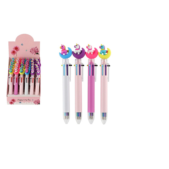 Teddies Propiska/pero jednorožec 6 barev 17 cm plast 4 barvy