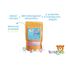 Barevné krystaly do koupele s probiotiky beauted v uzavíratelném sáčku