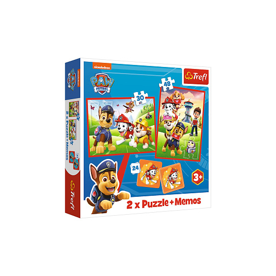 Puzzle 2v1 + pexeso Psí tým Tlapková patrola/Paw Patrol 27,5x20,5cm v krabici 28x28x6cm Puzzle 2v1 + pexeso Psí tým Tlapková patrola/Paw Patrol 27,5x20,5cm v krabici 28x28x6cm