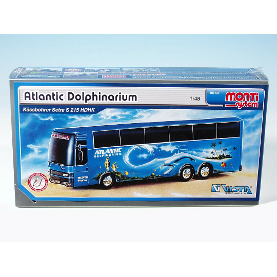 Stavebnice Monti System MS 50 Atlantic Dolphinarium Bus 1:48 v krabici 31,5x16,5x7,5cm