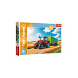 Puzzle Zemědělská technika: traktor s přívěsem 100 dílků 41x27,5cm v krabici 29x19x4cm
