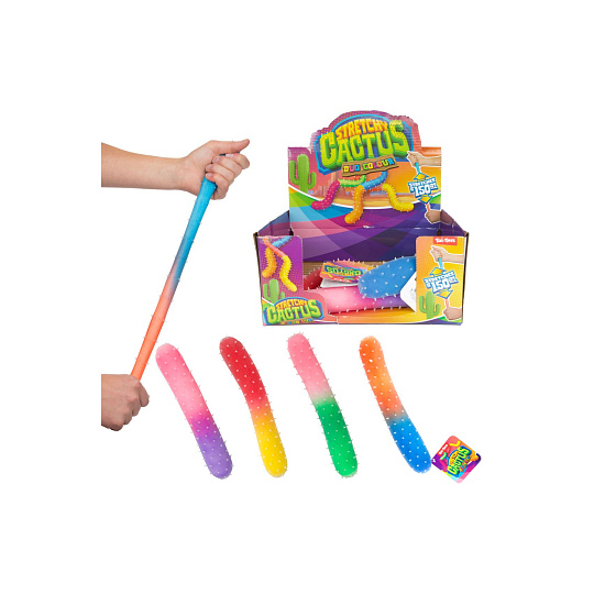 Teddies Kaktus antistresový natahovací plněný pískem 290g silikon 24cm 4 barvy