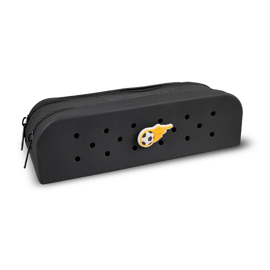 MFP Gifty - Dvojitý silikonový penál černý a ozdobný pin