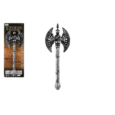 Sekera starověká plast 30cm stříbrná na kartě 