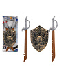 Meč rytířský 2ks se štítem na kartě