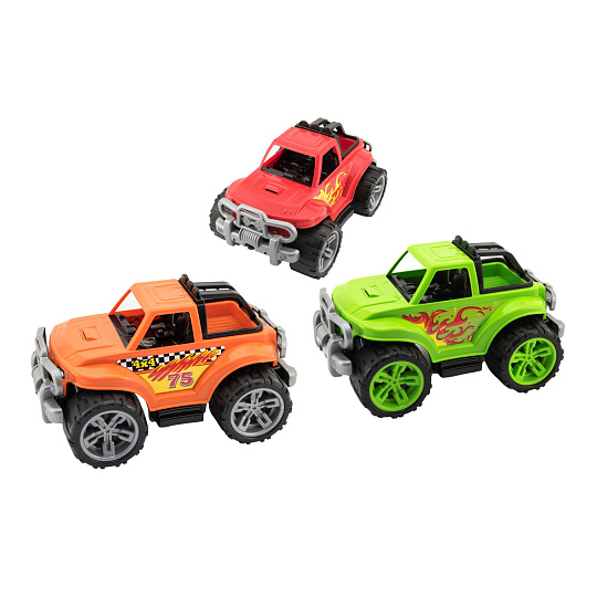 Teddies Auto terénní plast 34x22cm volný chod 3 barvy Teddies Auto terénní plast 34x22cm volný chod 3 barvy