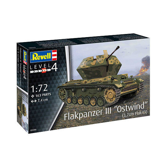 Revell Plastic Modelkit tank 03286 - Flakpanzer III"Ostwind"(3,7cm Fl (1:72)