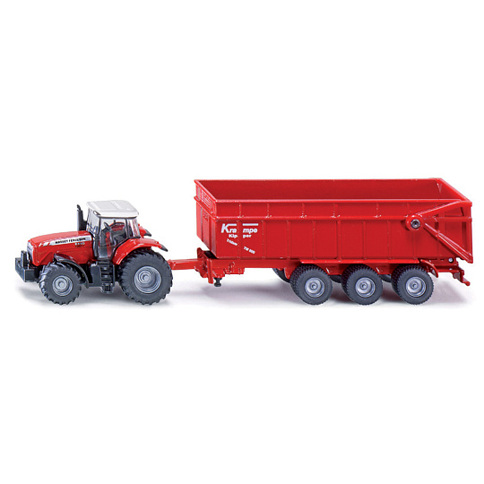 SIKU Farmer - Traktor Massey Ferguson s přívěsem, měřítko 1:87