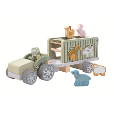 Rappa 2Kids Toys Dřevěné auto se zvířátky