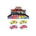 Teddies Auto Welly Volkswagen Beetle kov/plast 12cm 4 barvy na zpětné natažení