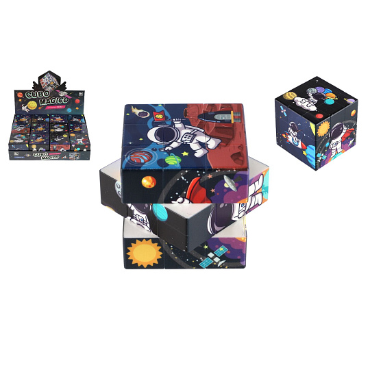 Teddies Kostka hlavolam vesmír 3x3x3 plast ve fólii 6x6x6cm