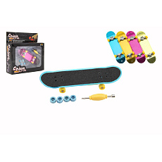 Teddies Skateboard prstový šroubovací plast 9cm s doplňky, 4 barvy