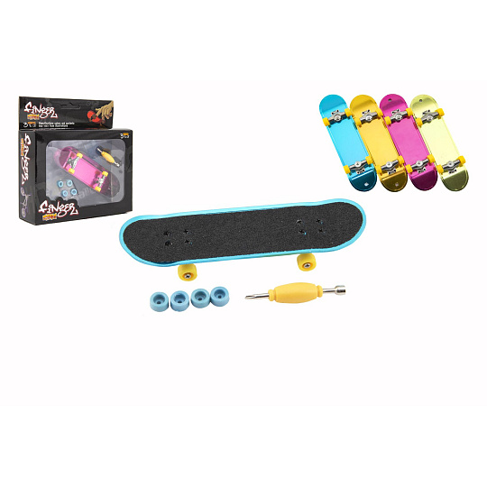 Teddies Skateboard prstový šroubovací plast 9cm s doplňky, 4 barvy Teddies Skateboard prstový šroubovací plast 9cm s doplňky, 4 barvy