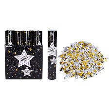 Párty konfety vystřelovací hvězdy v tubě 30x5cm 12ks v boxu karneval