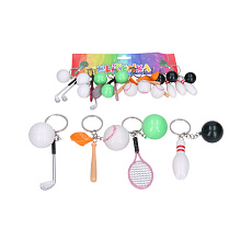 Přívěsek na klíče/Klíčenka sport kov/plast 11cm mix druhů 12ks na kartě