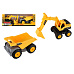 Teddies Auto stavební 2ks plast 18cm na volný chod  v krabici 39x14x11,5cm