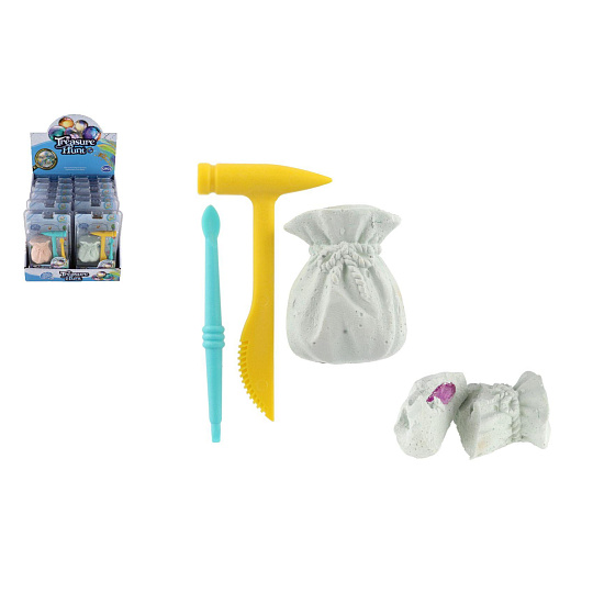 Sada na vykopávání drahokamu 2 barvy v blistru 12ks v boxu