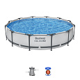 Bestway Nadzemní bazén kulatý Steel Pro MAX, kartušová filtrace, průměr 3,66m, výška 76cm