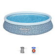 Bestway Nadzemní bazén kruhový Fast Set, kartušová filtrace, průměr 3,96m, výška 84cm