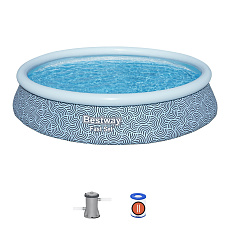 Bestway Nadzemní bazén kruhový Fast Set, kartušová filtrace, průměr 3,96m, výška 84cm