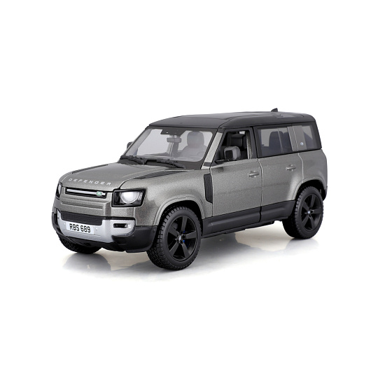 Bburago - Auta HOBBY, 2022 Land Rover Defender 110, šedá metalíza, 1:24