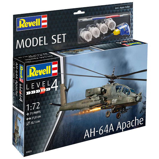 Revell ModelSet vrtulník 63824 - AH-64A Apache (1:72)