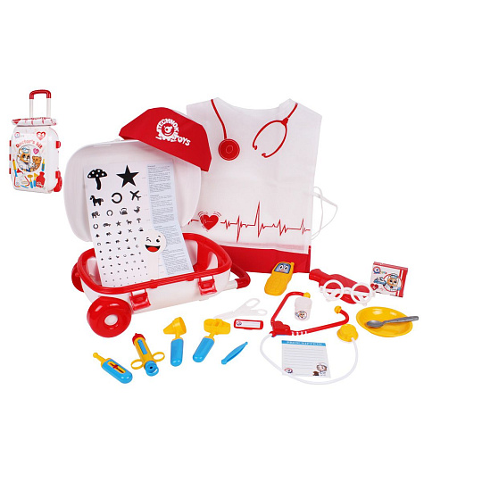 Teddies Sada doktor/lékař plast 21ks v plastovém kufříku na kolečkách 25x35x15cm Teddies Sada doktor/lékař plast 21ks v plastovém kufříku na kolečkách 25x35x15cm