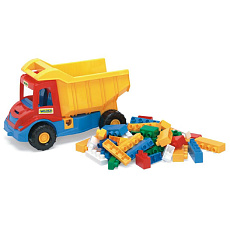 WADER Auto multitruck s kostkami plast 37cm asst 2 barvy v síťce 12m+ Wader