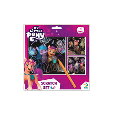 Škrabací obrázek 3ks barevný My little Pony 20x20cm na kartě