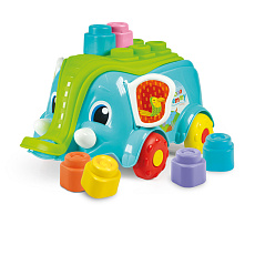 Clementoni Clemmy baby - vozík slůně, 10 kostek