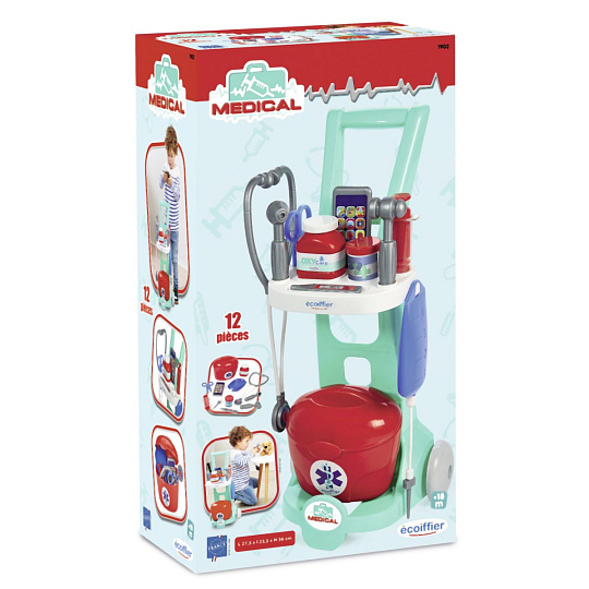 Ecoiffier Lékařský vozík s příslušenstvím