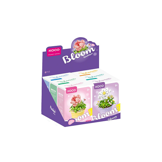 KOCO Stavebnice mini KOCO Květina v květináči plast 6 druhů KOCO Stavebnice mini KOCO Květina v květináči plast 6 druhů