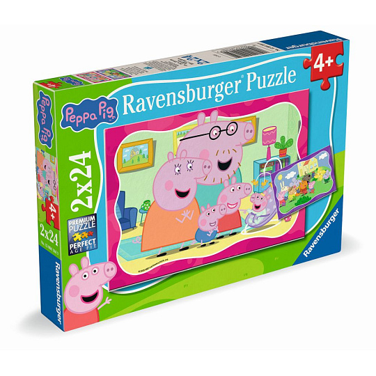 Ravensburger Prasátko Peppa 2x24 dílků Ravensburger Prasátko Peppa 2x24 dílků