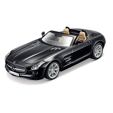 Bburago - Auta HOBBY, Mercedes - Benz SLS AMG Roadster, černá metalíza, 1:32
