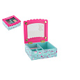 Skříňka šperkovnice Princess odklápěcí vrch dřevo 12,5x12x5x5cm v krabičce