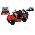 Teddies Auto Kinsmart Jeep Wrangler Policie 2018 kov/plast 12cm 2 barvy na zpětné natažení