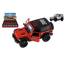 Teddies Auto Kinsmart Jeep Wrangler Policie 2018 kov/plast 12cm 2 barvy na zpětné natažení