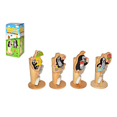 Wiky Stojánek na kartáček Krtek dřevo asst 4 druhy, v krabičce 7x15x7cm