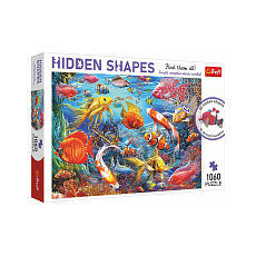Puzzle Život pod vodou - Skryté tvary 1060 dílků 68x48cm v krabici 40x27x6cm