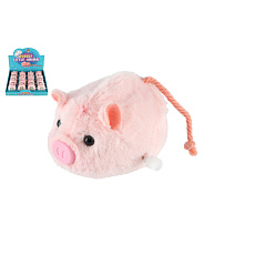 Teddies Prasátko na natažení na klíček plast/plyš 8cm