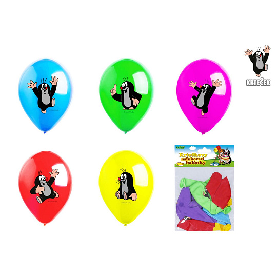 Balonek/Balonky nafukovací Krtek 12" průměr 30 cm 10ks v sáčku 13,5x18cm karneval